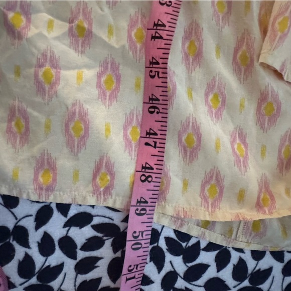 Zara Pink Yellowish Geometric Print Oversized Smock Front ViscoseCotton Dress XS - Picture 16 of 16